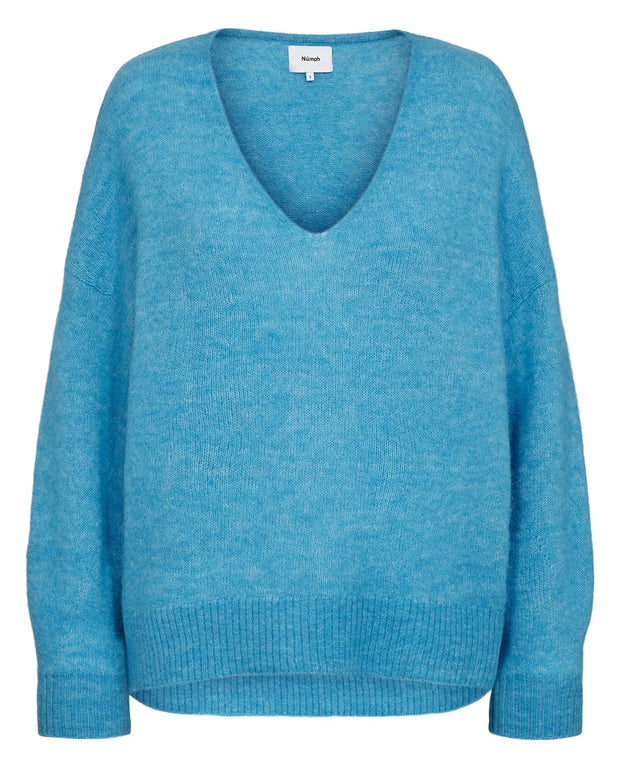 Numph Nuriette V Neck Aquarius Jumper