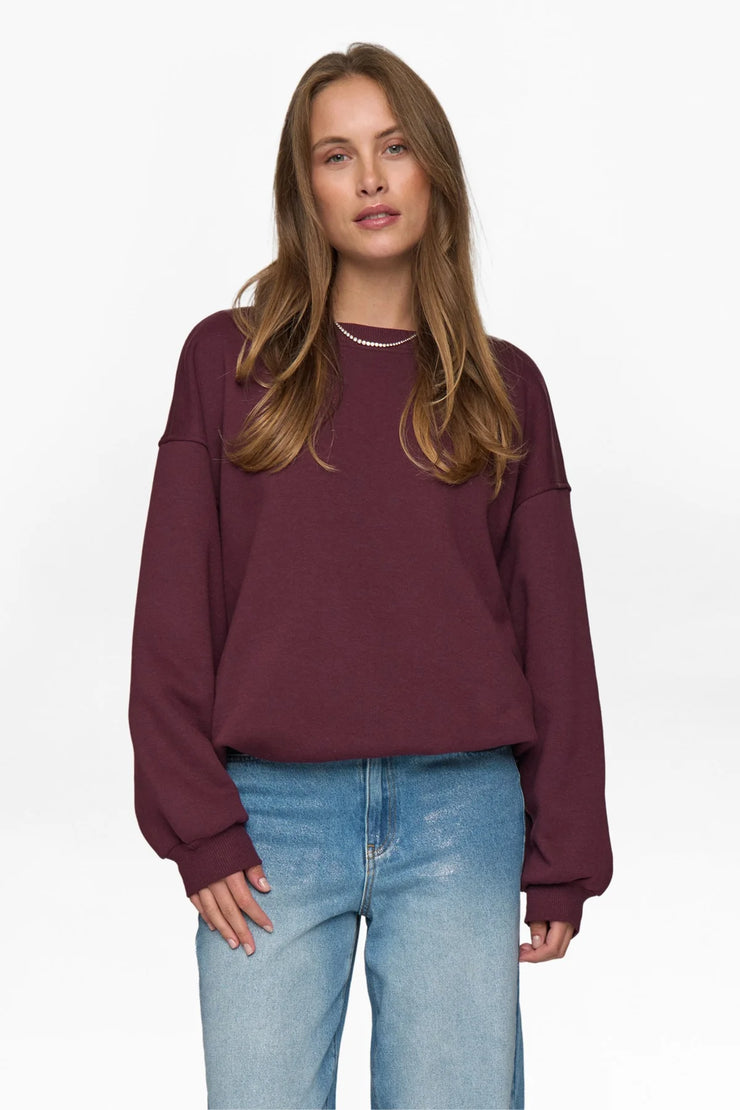 Numph Nubissa Oversized Sweatshirt - Winetasting