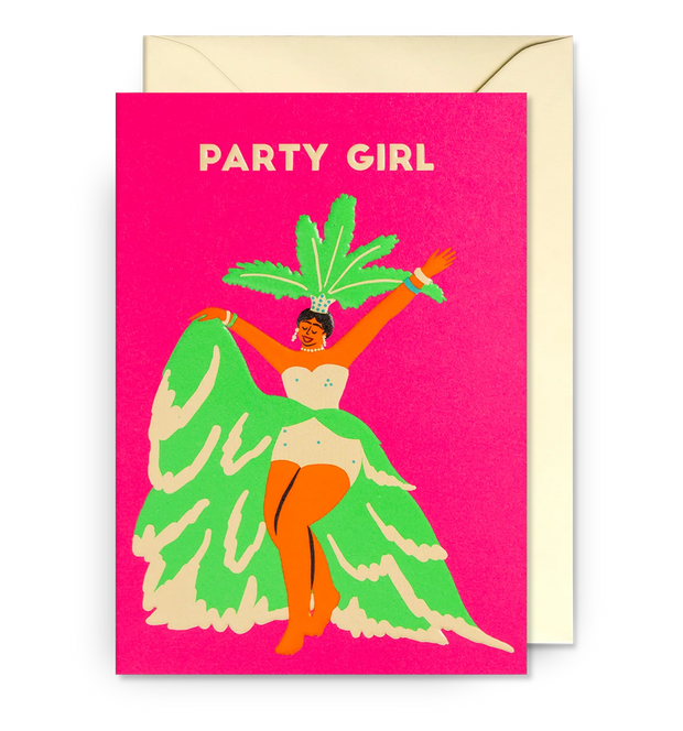Party Girl Neon Carnival Card