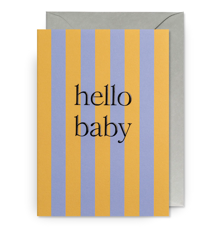 Striped Hello Baby Card