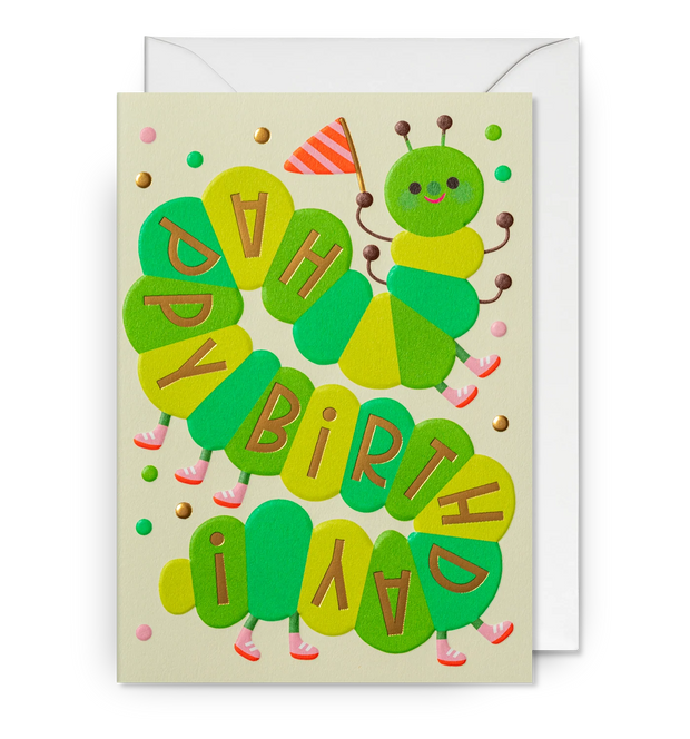 Caterpillar Happy Birthday Card