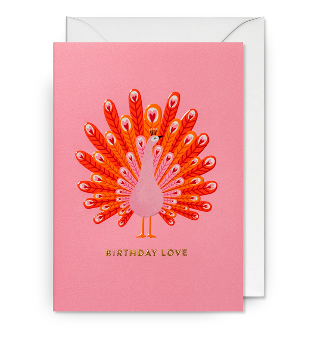 Peacock Birthday Love Card