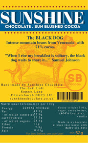 Sunshine Chocolate - The Black Dog Dark Chocolate