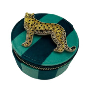 Sixton Jewellery Teal Travel Pot - Cheetah Brooch