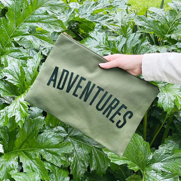 Adventures Extra Large Olive Pouch