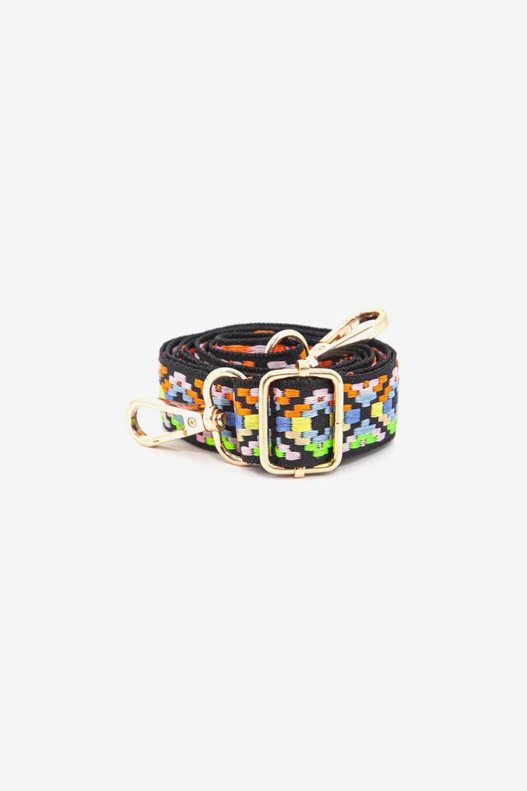 Narrow Geometric Print Bag Strap