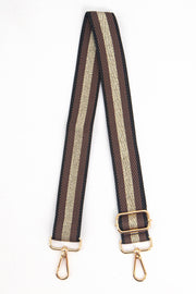 Cailean Woven Bag Strap - Tan Glitter Stripe