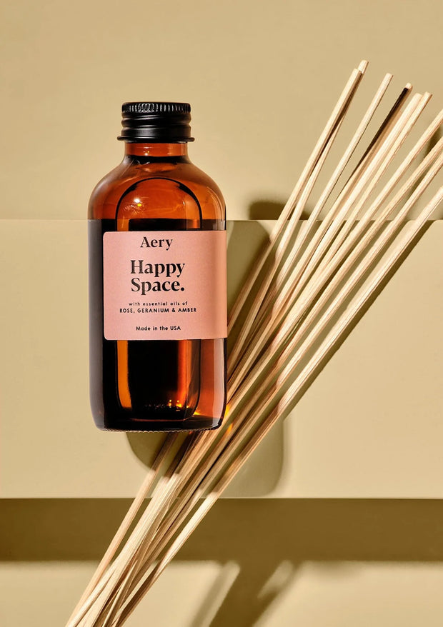 Aery Happy Space Mini Reed Diffuser - Rose, Geranium & Amber