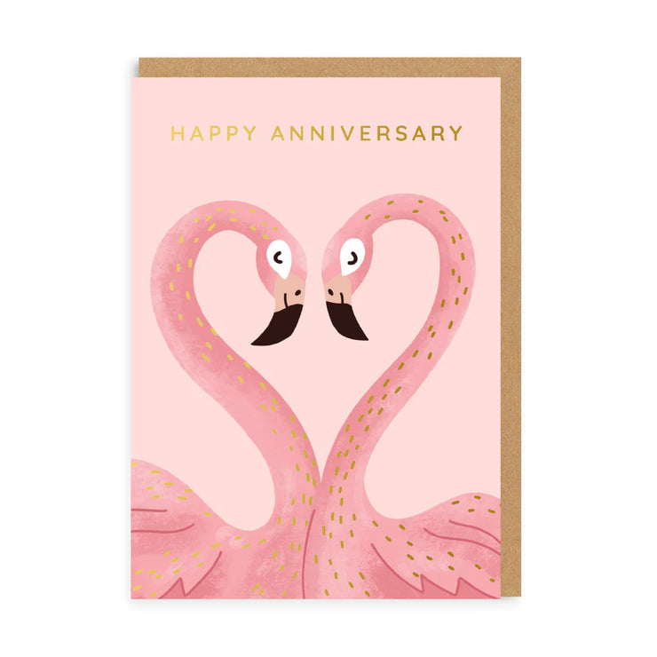 Happy Anniversary Flamingoes Card