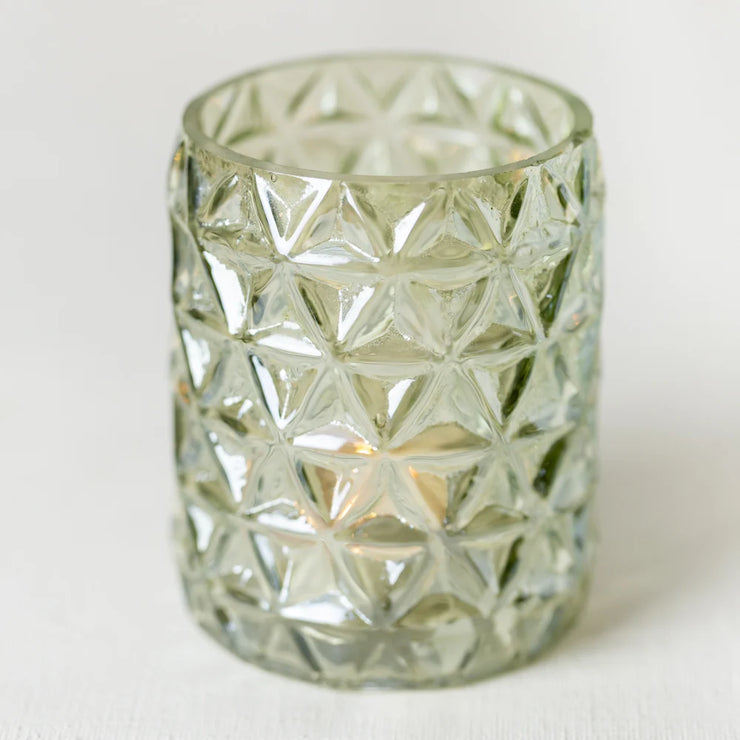 Votive Tea Light Holder - Green Lustre