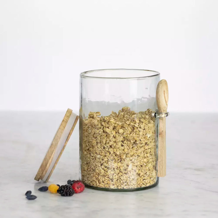 Hammered Glass Jars with Spoons