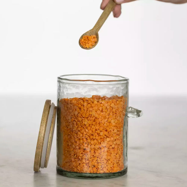 Hammered Glass Jars with Spoons