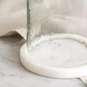 Hammered Glass Lantern With Marble Base