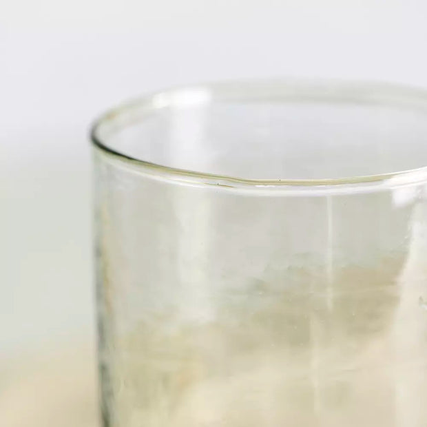 Hammered Glass Lantern With Marble Base