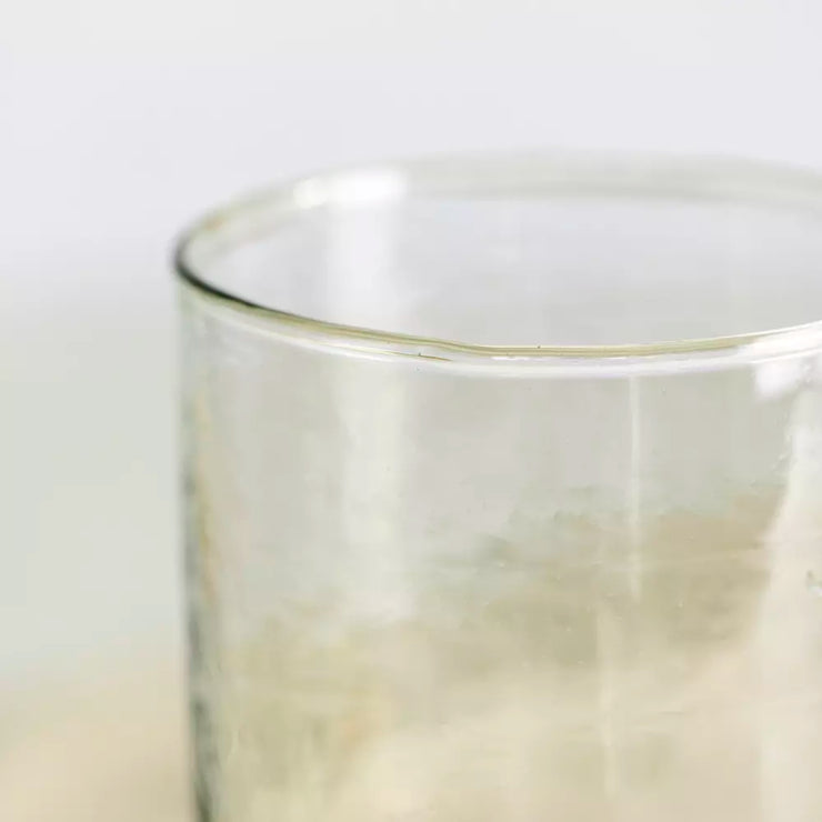 Hammered Glass Lantern With Marble Base