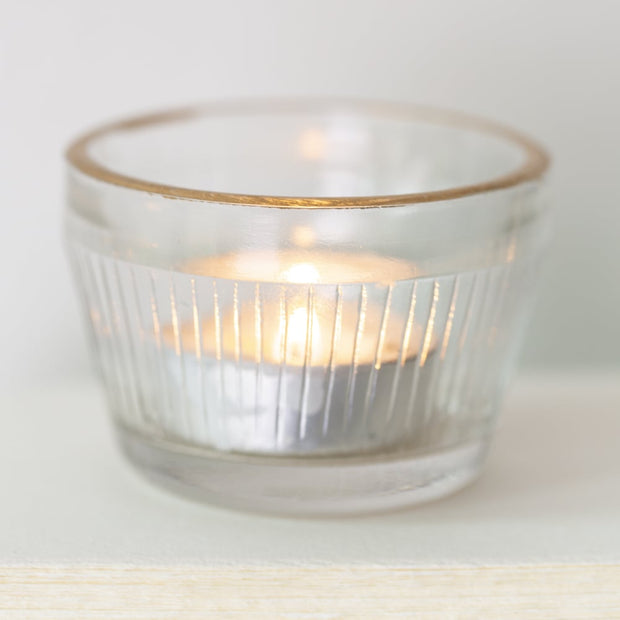 Tealight Holder with Gold Rim