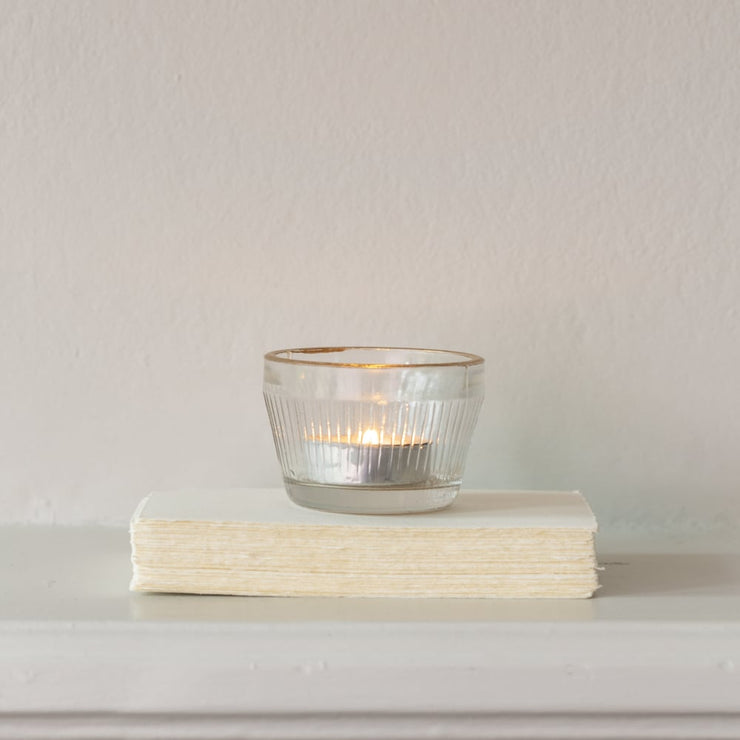 Tealight Holder with Gold Rim