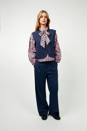 Lollys Laundrey Abbey Pinstripe Navy Waistcoat