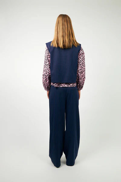Lollys Laundrey Abbey Pinstripe Navy Waistcoat