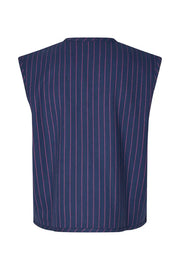 Lollys Laundrey Abbey Pinstripe Navy Waistcoat