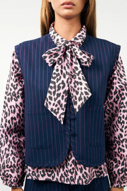 Lollys Laundrey Abbey Pinstripe Navy Waistcoat