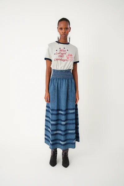 Lollys Laundry Denim Blue Amond Skirt