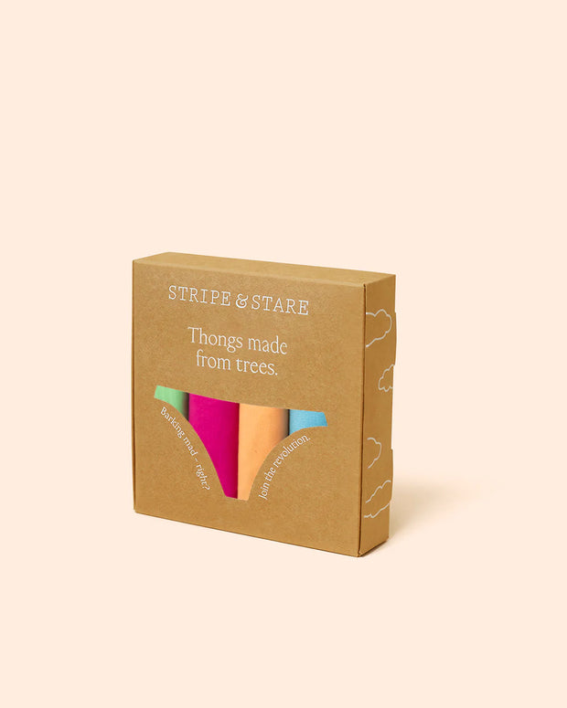 Stripe & Stare Thong Box of 4 - Art Brights