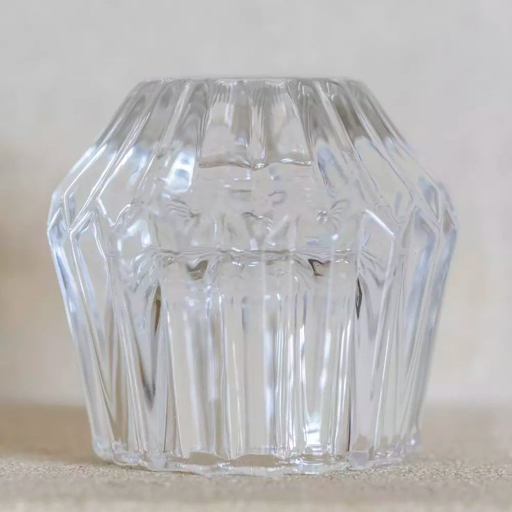 Glass Candleholder Duo - Clear