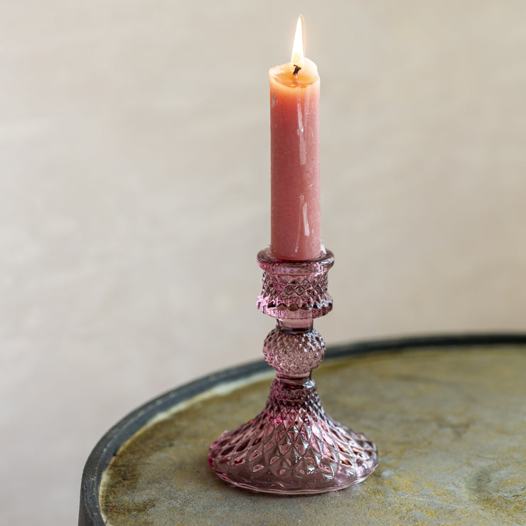 Harlequin Glass Candlesticks