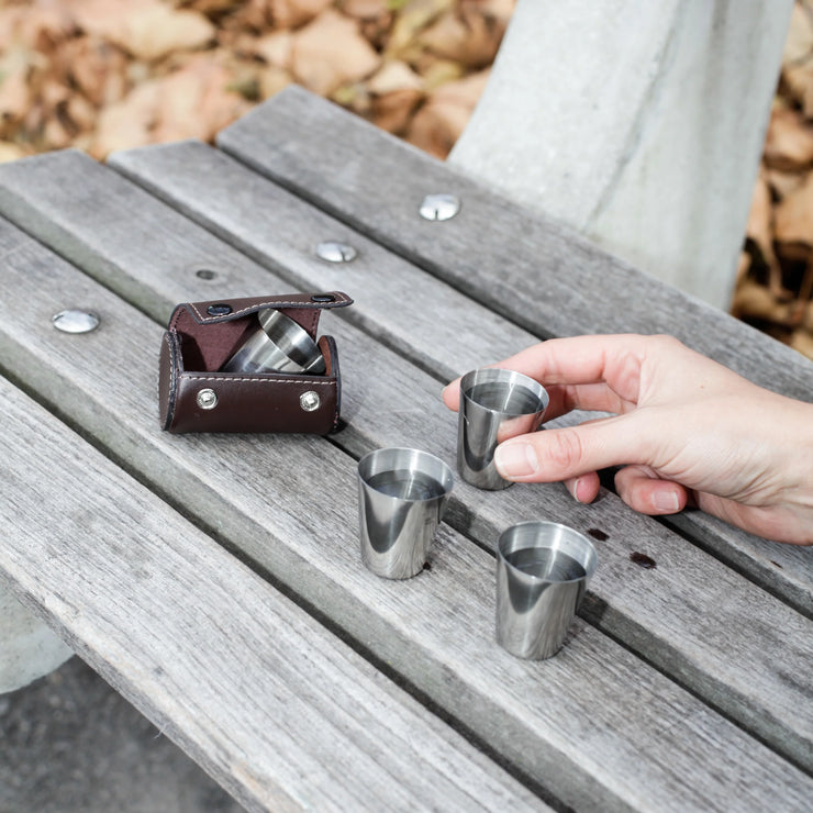 Shot Glasses with Leather Case