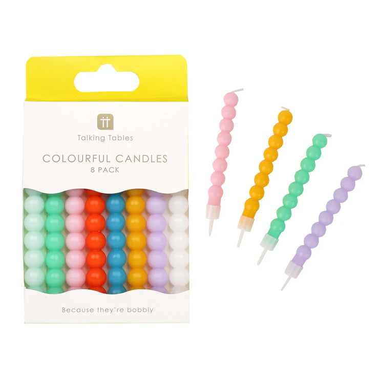 Colourful Bobble Cake Candles