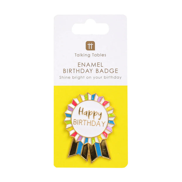 Enamel Happy Birthday Badge