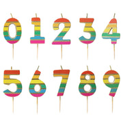 Rainbow Gold Birthday Number Candles