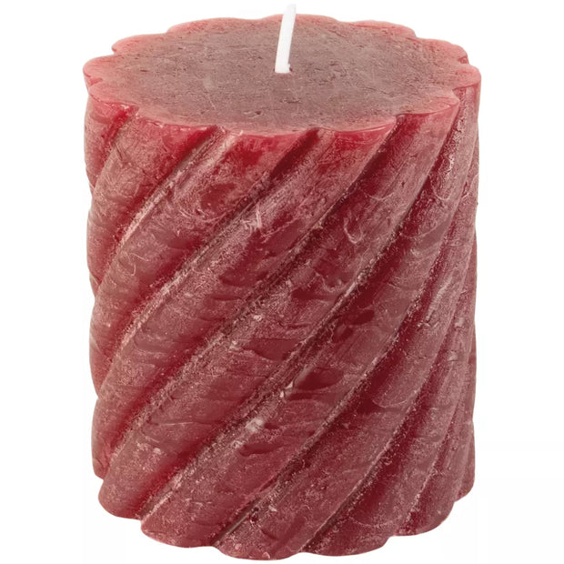 Rustic Twisted Pillar Candles - Plum
