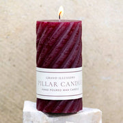 Rustic Twisted Pillar Candles - Plum