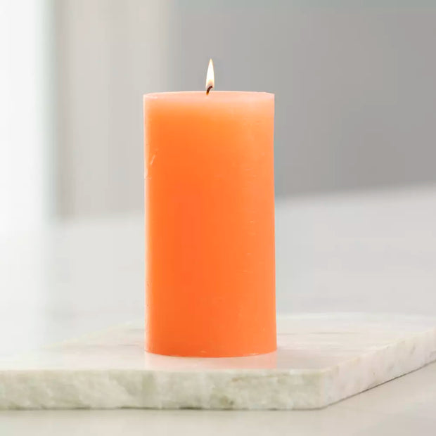 Rustic Pillar Candles - Coral