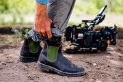 Blundstone Boots - 519 Stout Brown Leather with Olive Elastic