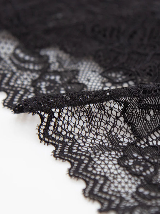 Stripe & Stare Single Thong - Eco Lace Black