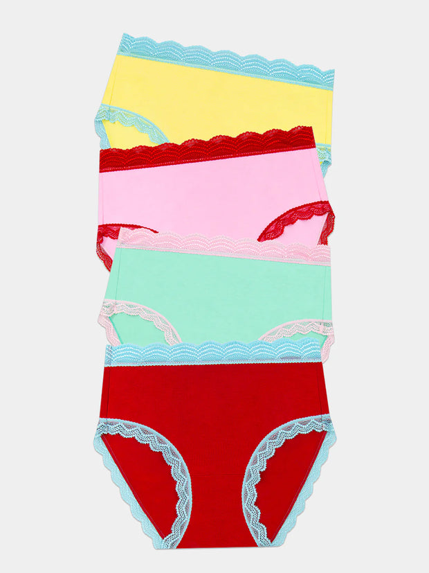 Stripe & Stare High Rise Knickers Box of 4 - Bon Bon