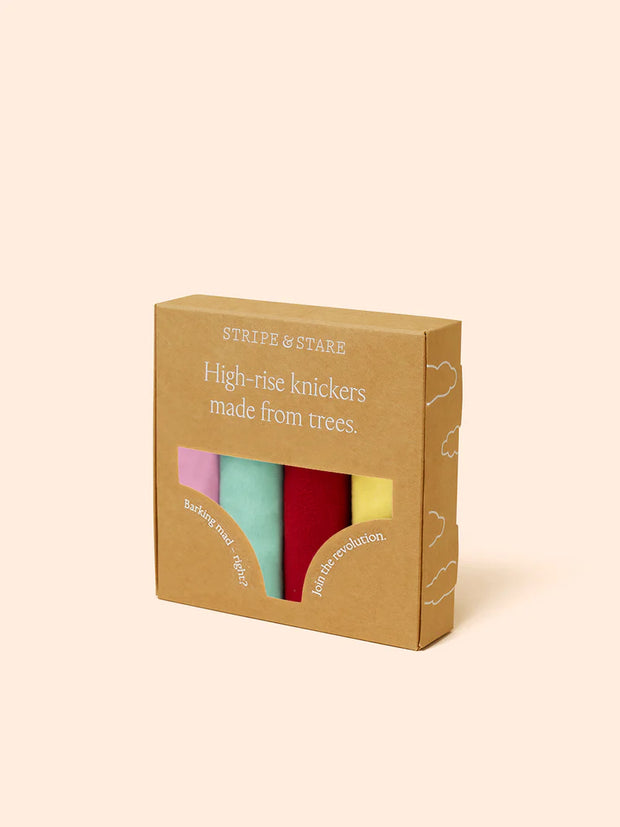 Stripe & Stare High Rise Knickers Box of 4 - Bon Bon