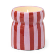 Cabana Striped Ceramic Candle - Pink Peppermint