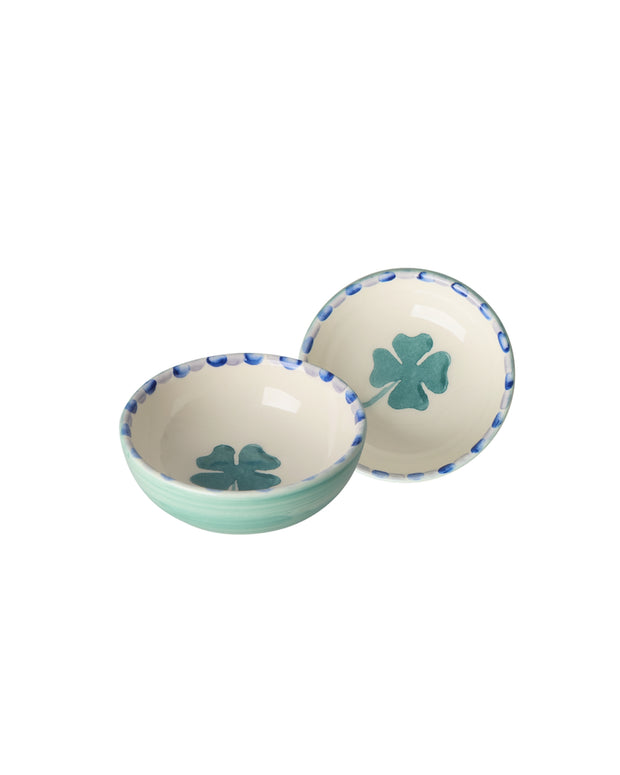 Small Ceramic Dipping Bowl - Hand-painted Clover