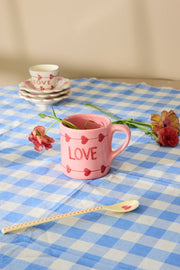 Ceramic Hand Painted Mug - Pink Love