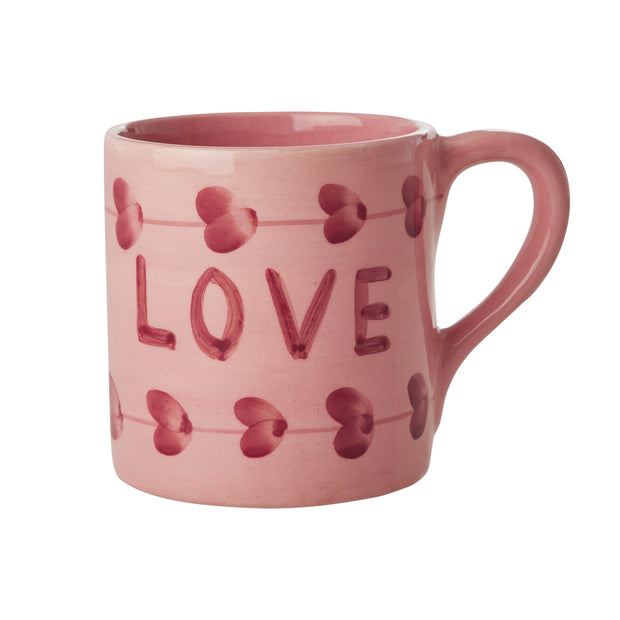 Ceramic Hand Painted Mug - Pink Love
