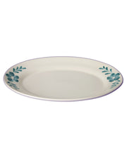 Ceramic Serving Dishes - Hand-painted Green Flower Vine