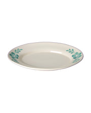 Ceramic Serving Dishes - Hand-painted Green Flower Vine