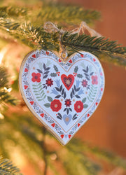 Wood Christmas Tree Decoration - Alpine Heart