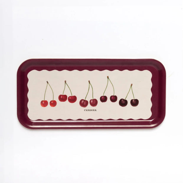Roomytown Cherries Birchwood Tray