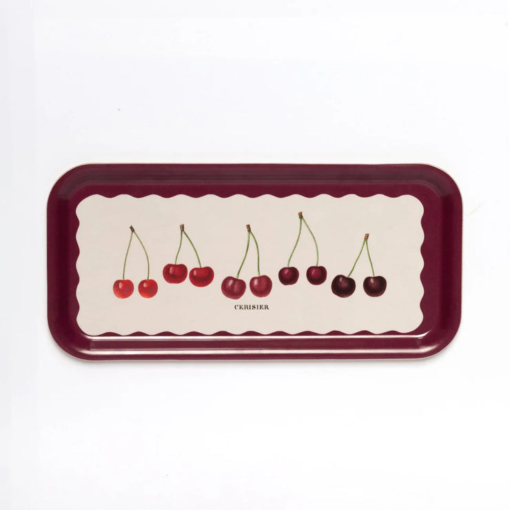 Roomytown Cherries Birchwood Tray