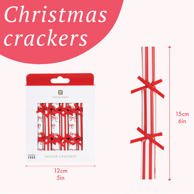 Bow Christmas Saucer Crackers